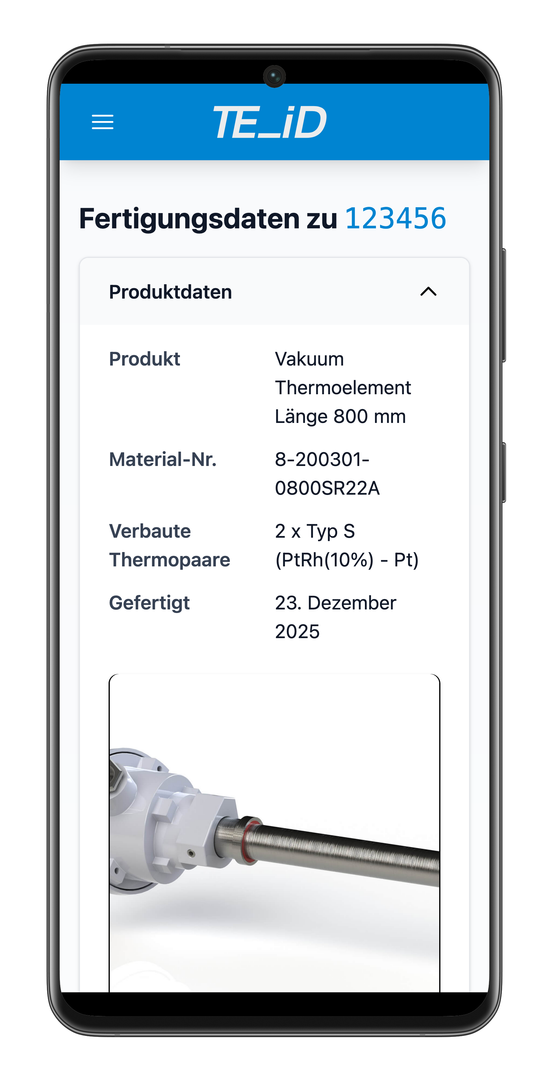 TE_iD Produktdaten im Browser